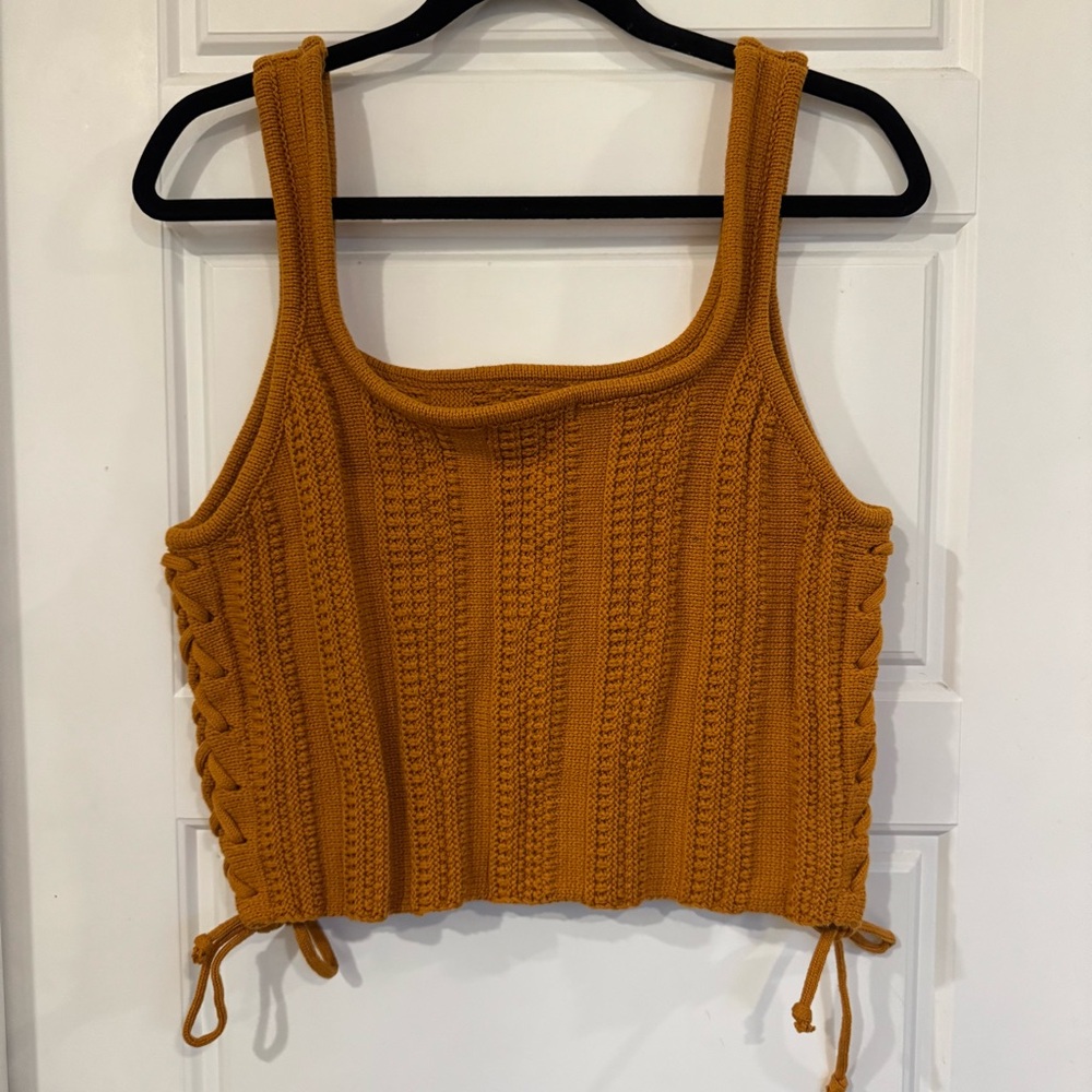 Women's Mustard Knit Tank Top